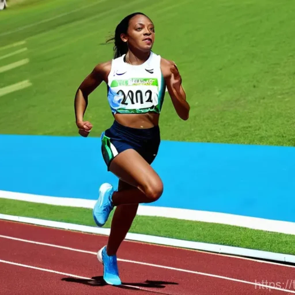 세인트빈센트 그레나딘의 유명 스포츠 선수 - **Shafiqua Maloney's Olympic Determination:**
    A dynamic, full-body shot of female athlete Shafiq...